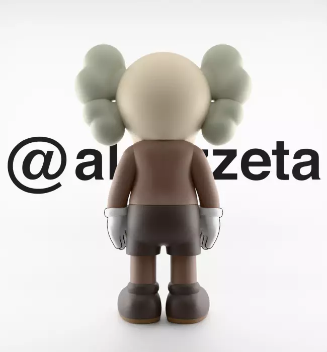 Kaws Chibi Companion Textured Low-poly 3D model_19