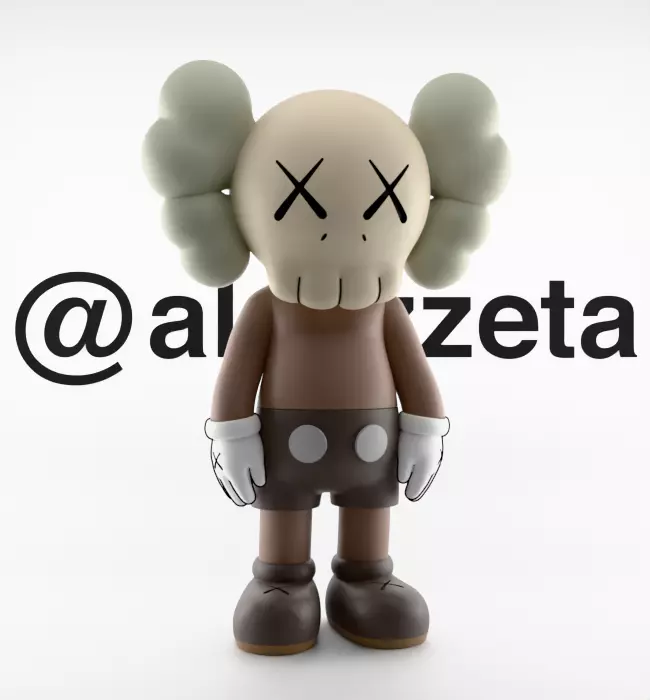 Kaws Chibi Companion Textured Low-poly 3D model_36