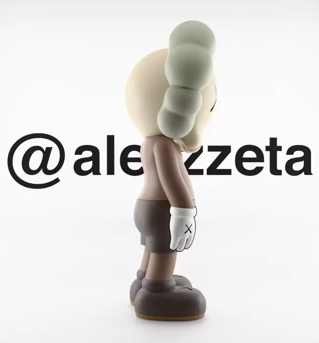 Kaws Chibi Companion Textured Low-poly 3D model_27