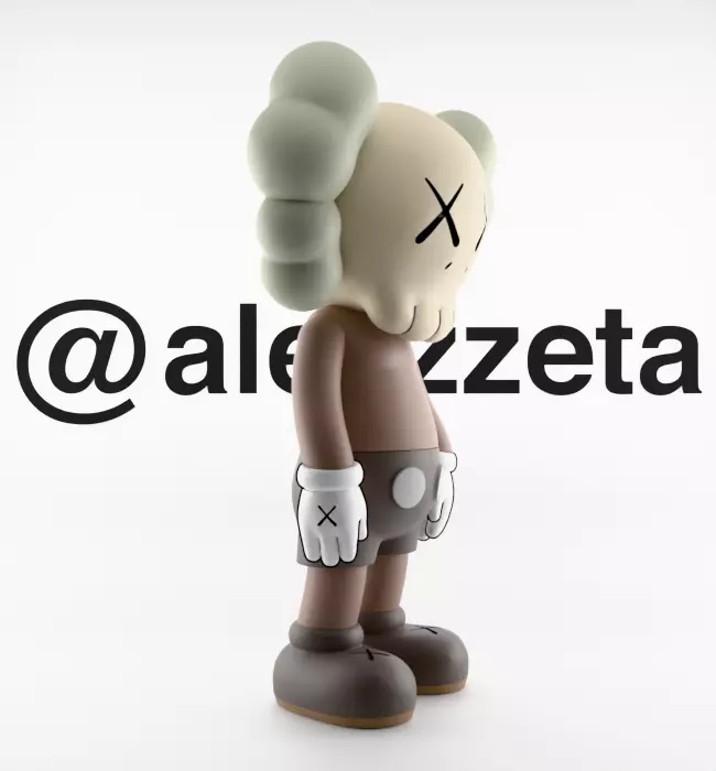 Kaws Chibi Companion Textured Low-poly 3D model_31