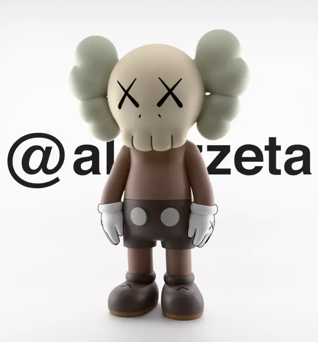 Kaws Chibi Companion Textured Low-poly 3D model_2