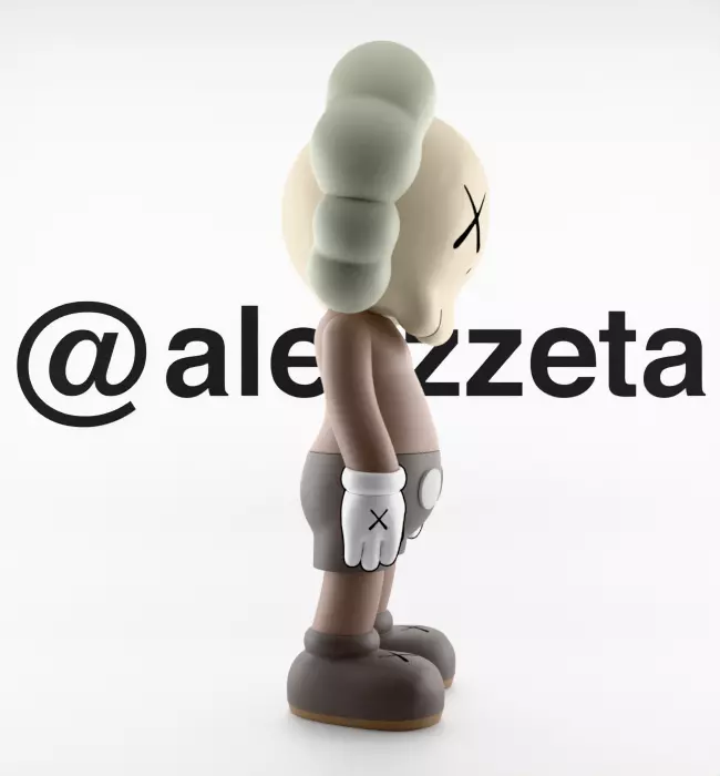 Kaws Chibi Companion Textured Low-poly 3D model_29