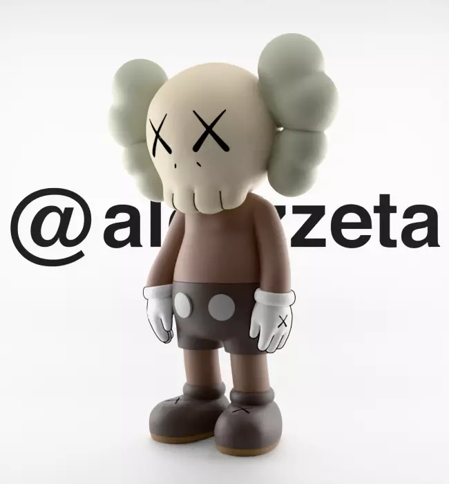 Kaws Chibi Companion Textured Low-poly 3D model_4
