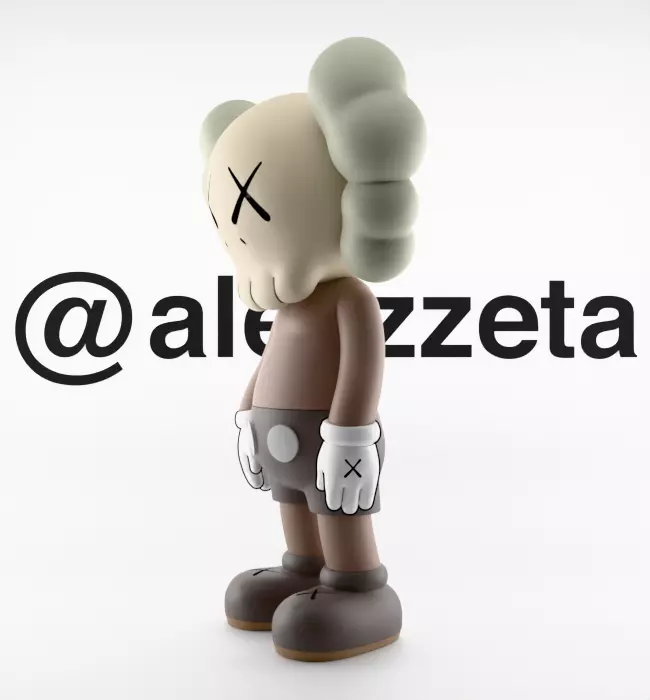 Kaws Chibi Companion Textured Low-poly 3D model_7