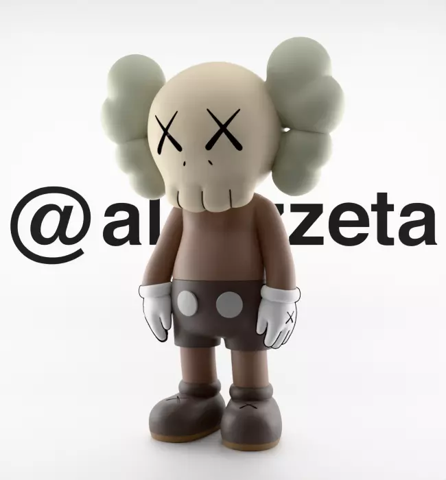 Kaws Chibi Companion Textured Low-poly 3D model_3