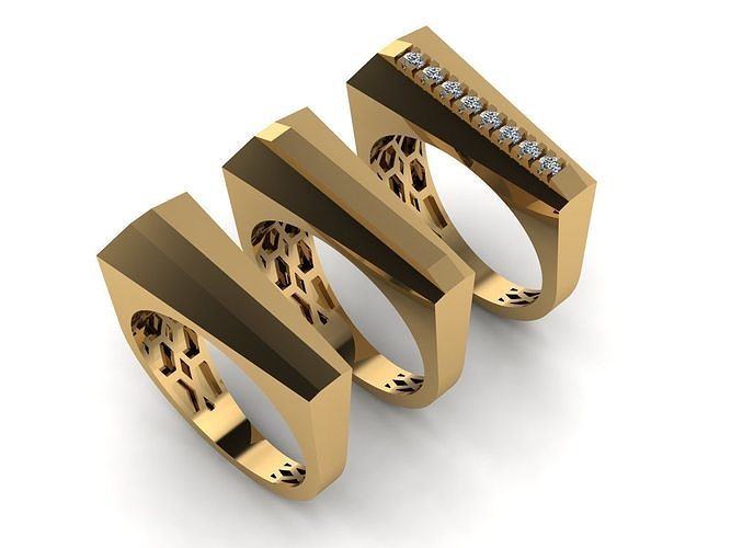 3 ring model vintage and unisex  3D print model