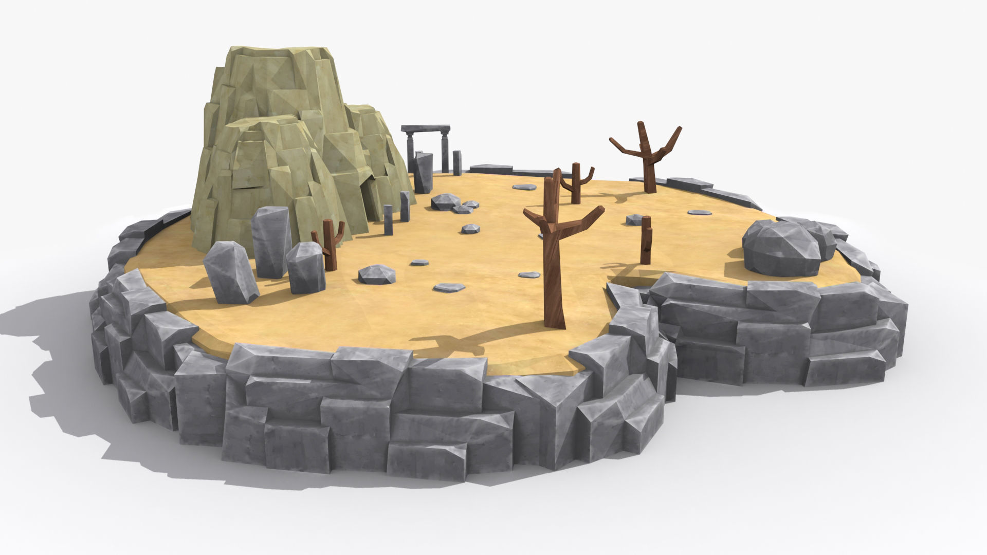 Island cartoon x7 Low-poly 3D model_4