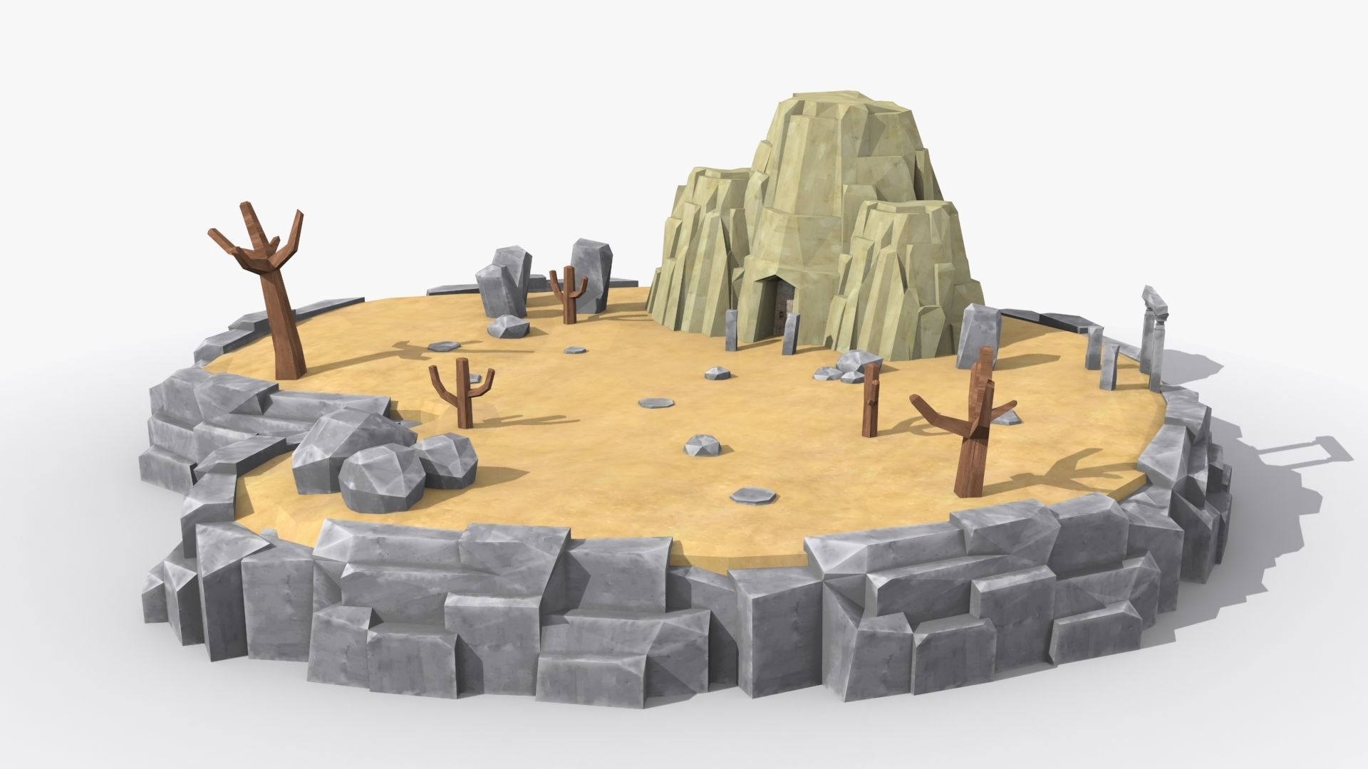 Island cartoon x7 Low-poly 3D model_3