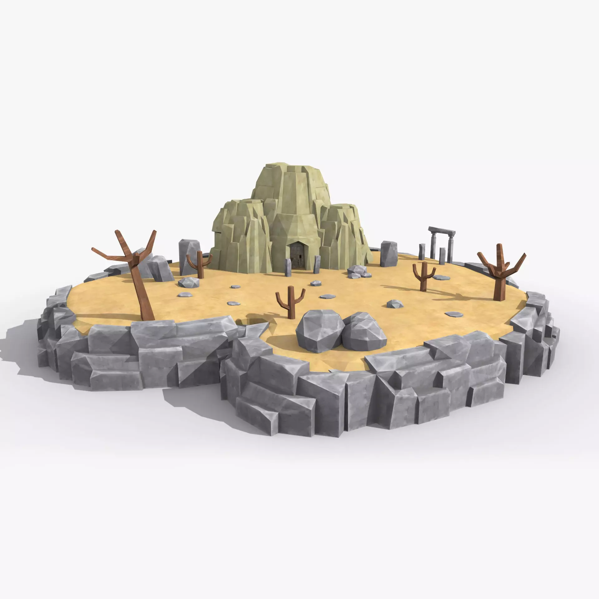 Island cartoon x7 Low-poly 3D model_0