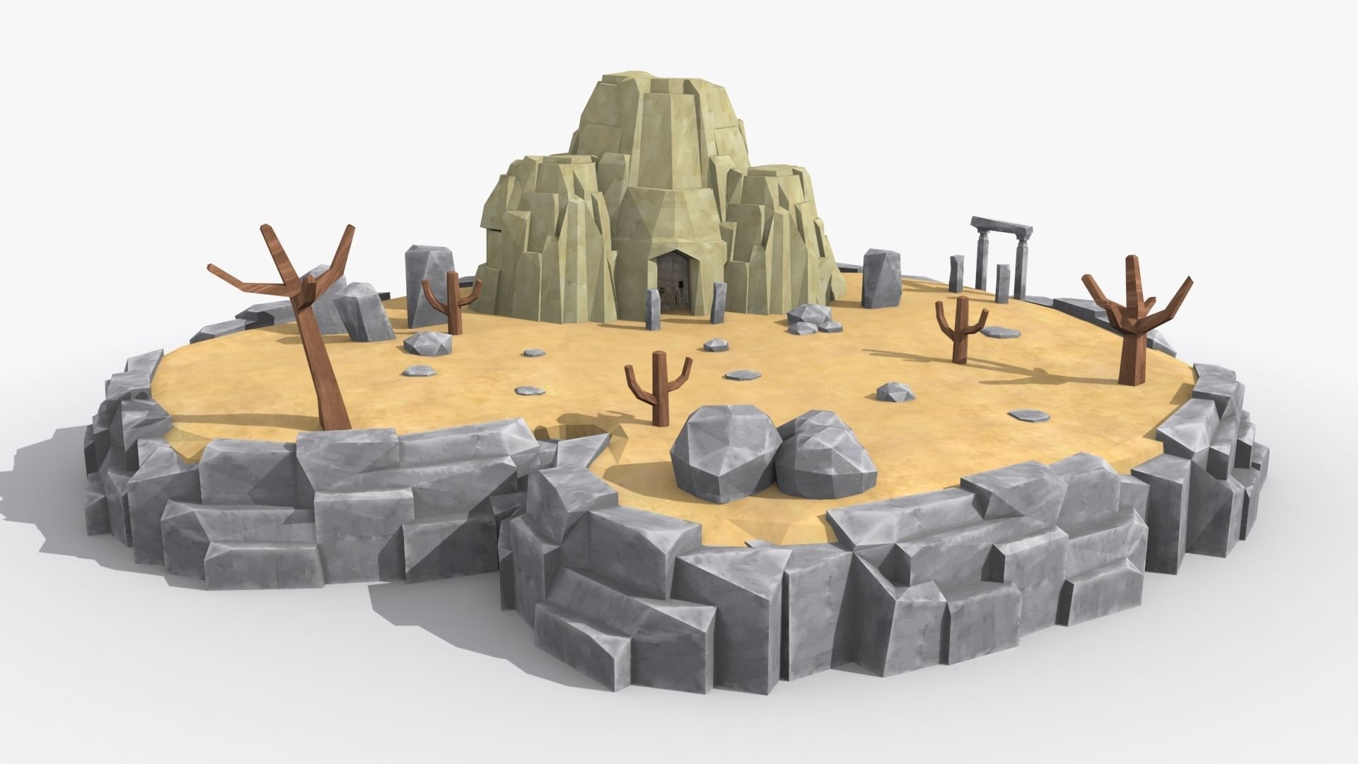 Island cartoon x7 Low-poly 3D model_1