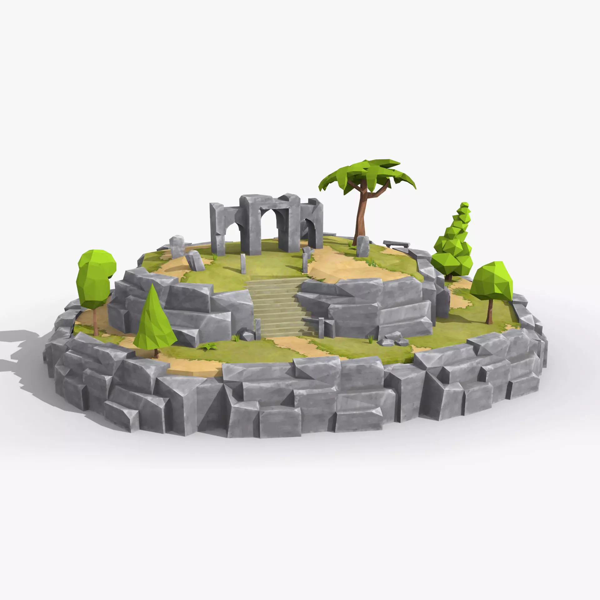Island cartoon x8 Low-poly 3D model_0
