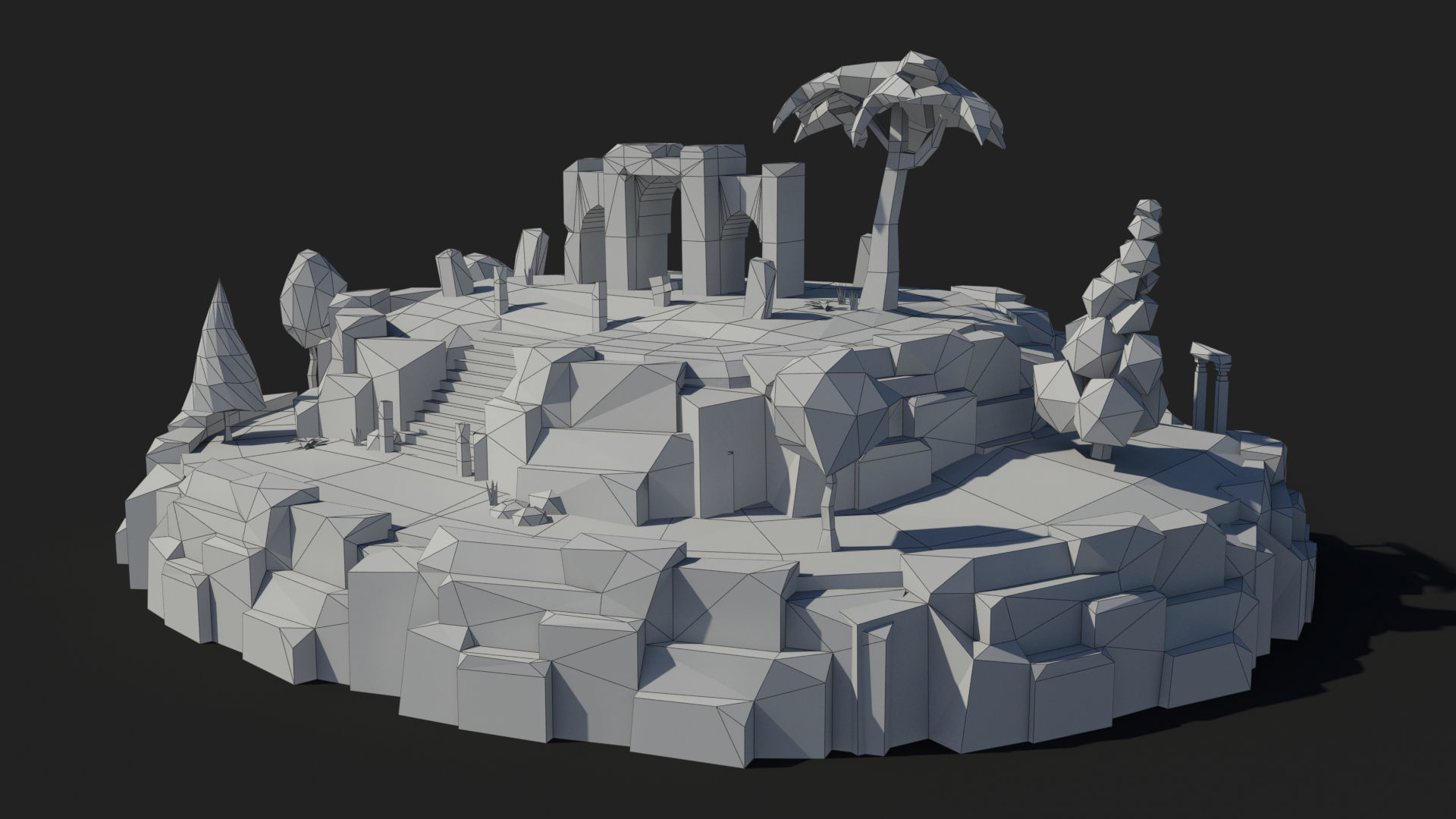 Island cartoon x8 Low-poly 3D model_5
