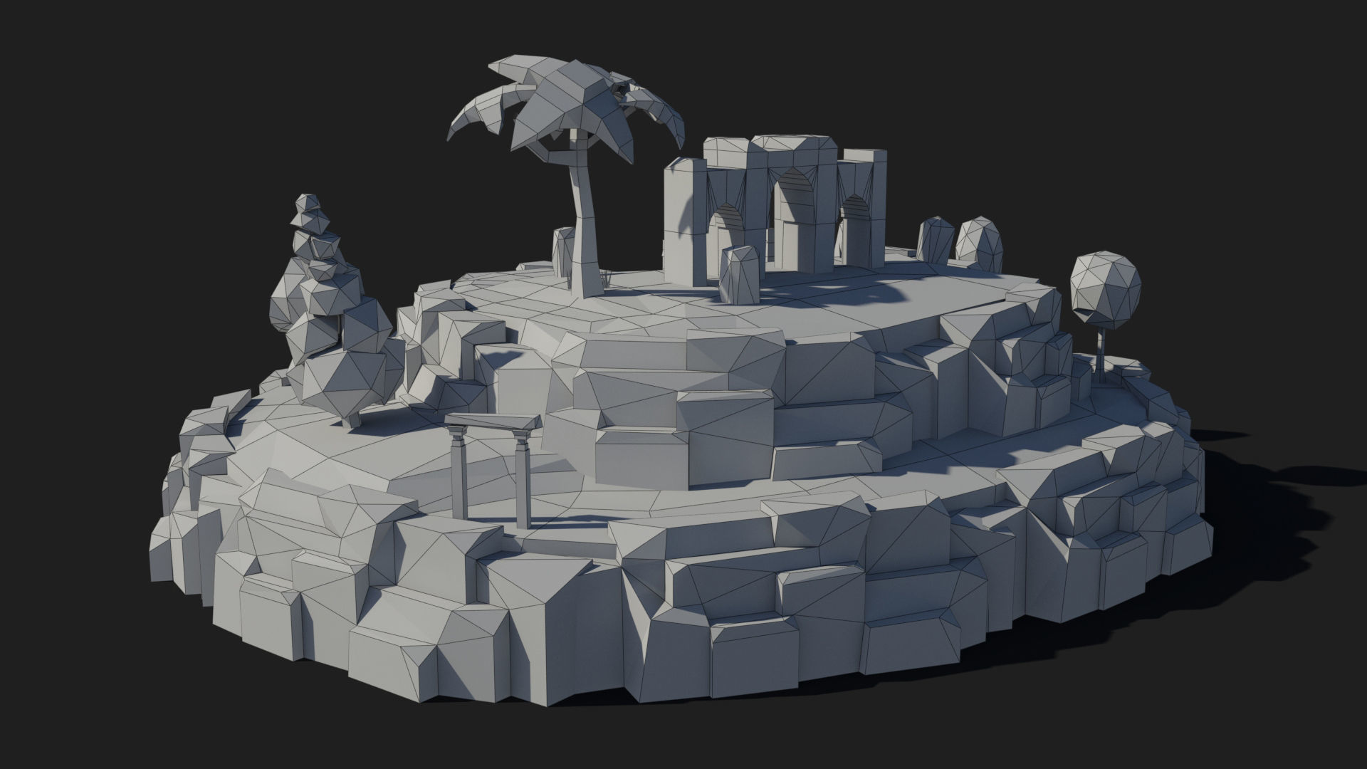 Island cartoon x8 Low-poly 3D model_6