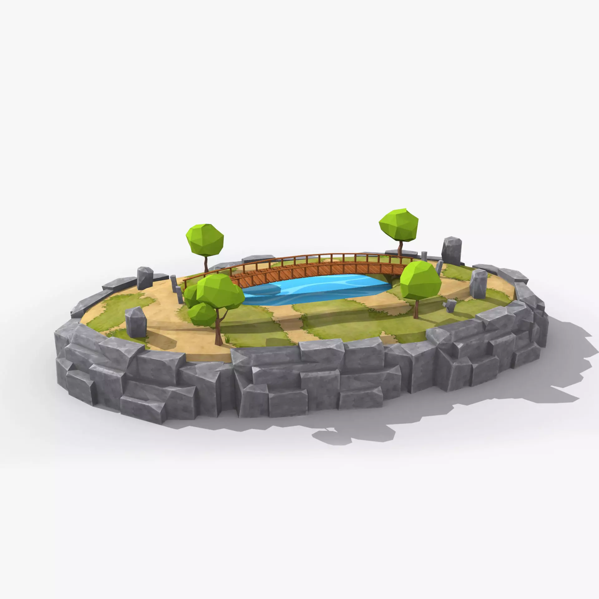 Island cartoon x9 Low-poly 3D model_0