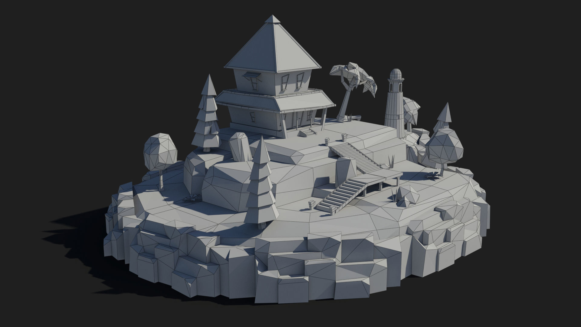 Island cartoon x10 Low-poly 3D model_6