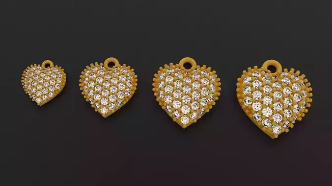 Heart diamond pendants