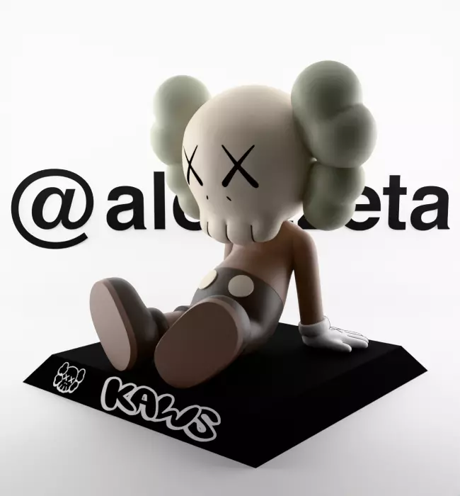 Kaws Holiday Taipei Chibi Textured Low-poly 3D model_5