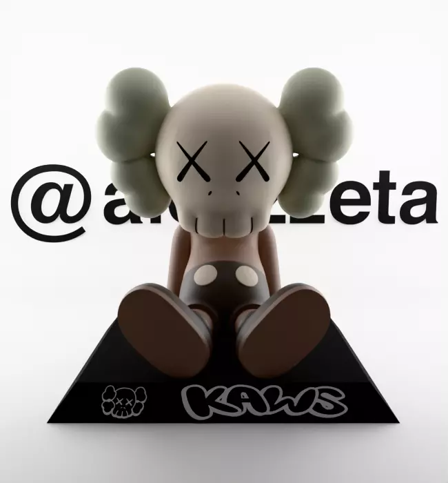 Kaws Holiday Taipei Chibi Textured Low-poly 3D model_1