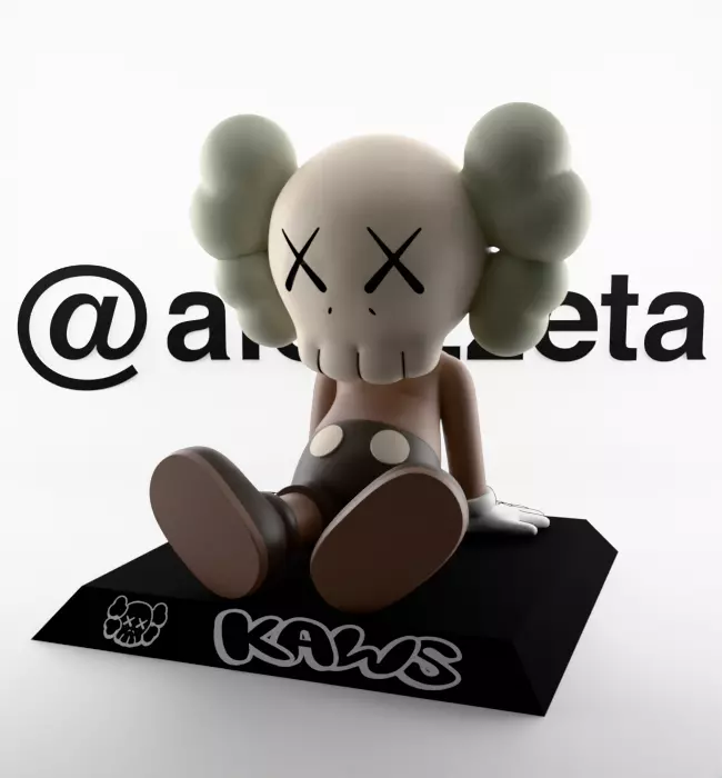 Kaws Holiday Taipei Chibi Textured Low-poly 3D model_3
