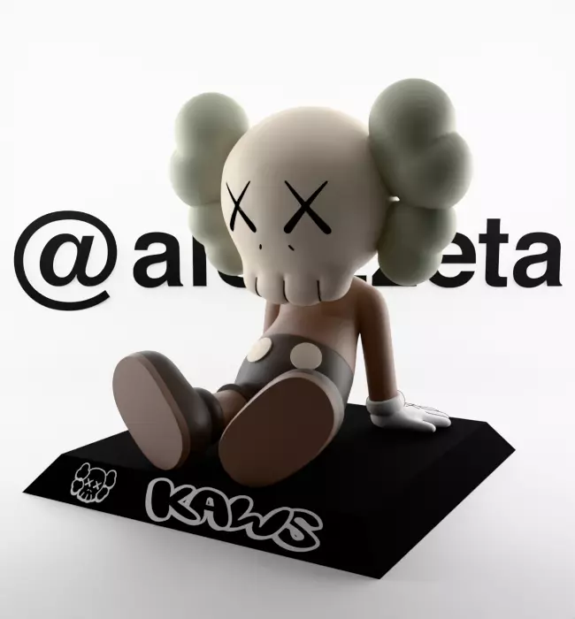 Kaws Holiday Taipei Chibi Textured Low-poly 3D model_4
