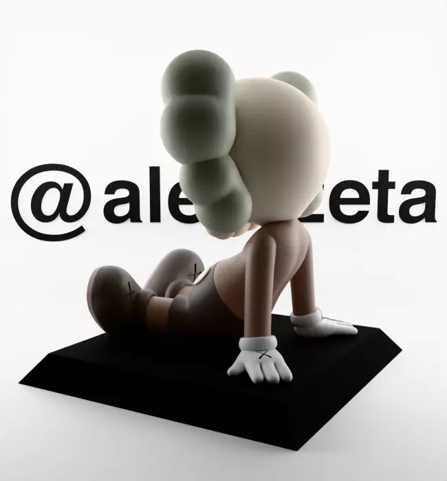 Kaws Holiday Taipei Chibi Textured Low-poly 3D model_13