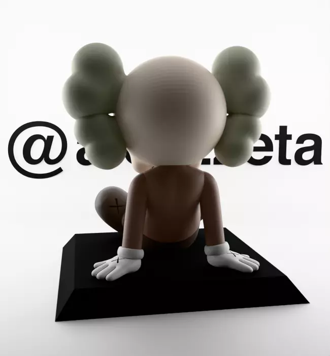 Kaws Holiday Taipei Chibi Textured Low-poly 3D model_18