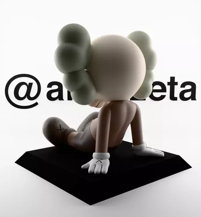 Kaws Holiday Taipei Chibi Textured Low-poly 3D model_15