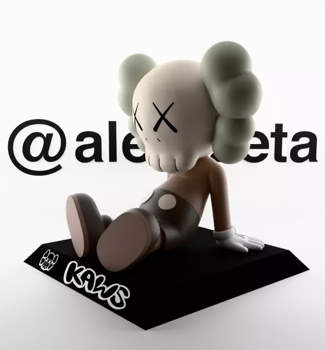 Kaws Holiday Taipei Chibi Textured Low-poly 3D model_6