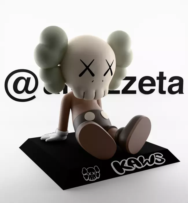 Kaws Holiday Taipei Chibi Textured Low-poly 3D model_34