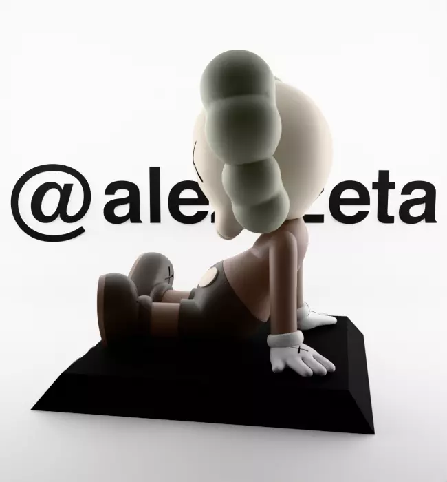 Kaws Holiday Taipei Chibi Textured Low-poly 3D model_11