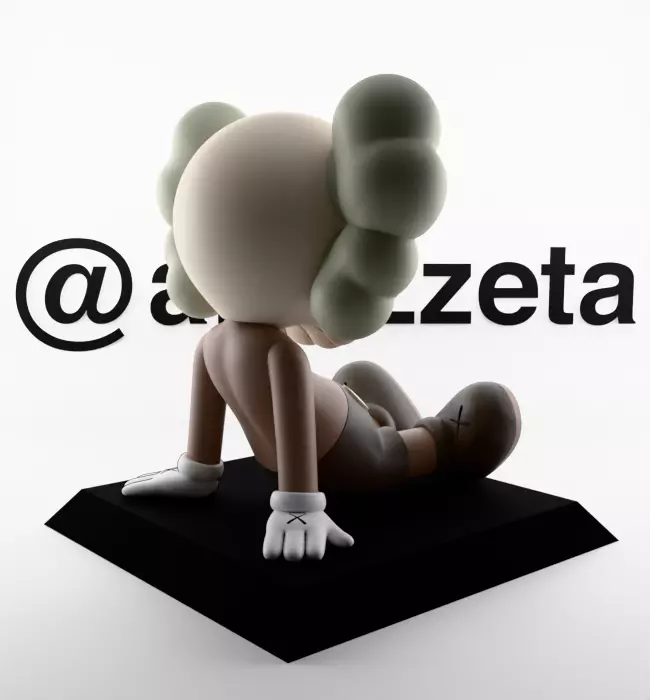 Kaws Holiday Taipei Chibi Textured Low-poly 3D model_24