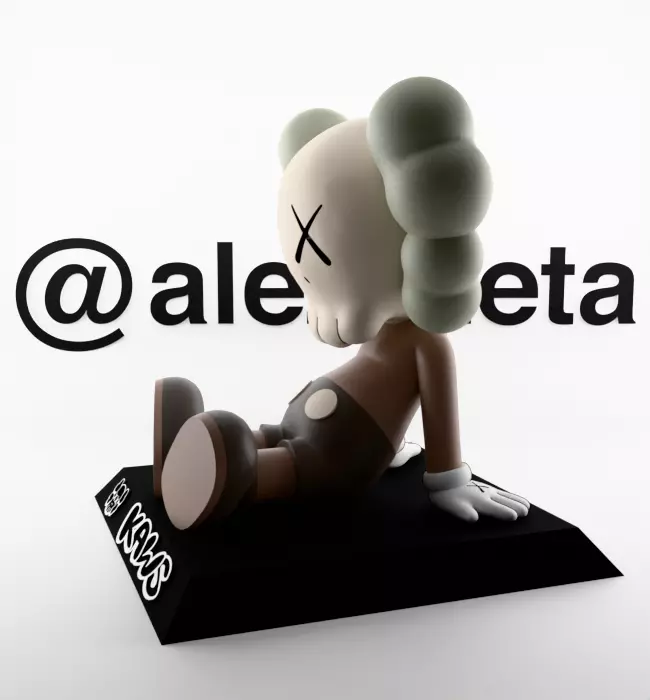 Kaws Holiday Taipei Chibi Textured Low-poly 3D model_8
