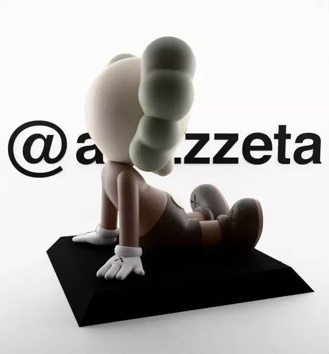 Kaws Holiday Taipei Chibi Textured Low-poly 3D model_26