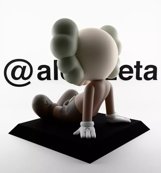 Kaws Holiday Taipei Chibi Textured Low-poly 3D model_14
