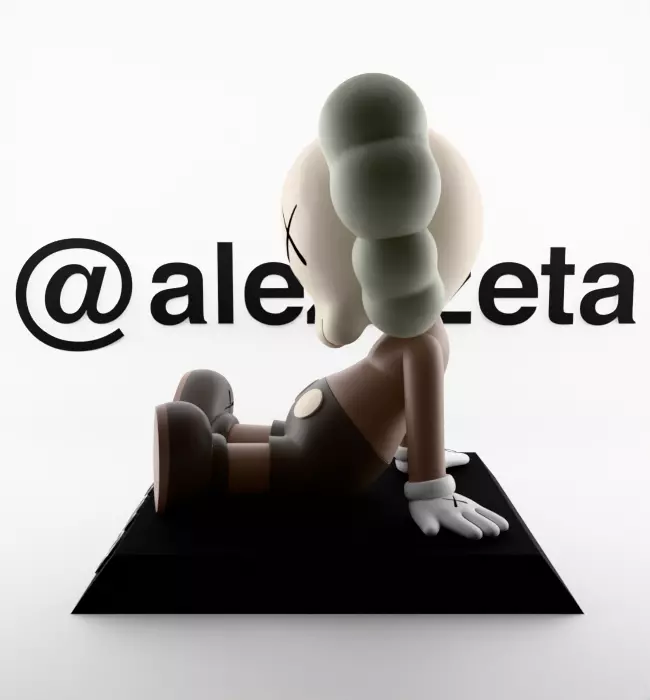 Kaws Holiday Taipei Chibi Textured Low-poly 3D model_10