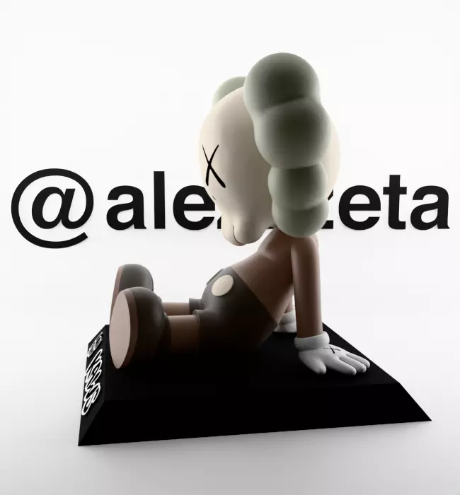 Kaws Holiday Taipei Chibi Textured Low-poly 3D model_9