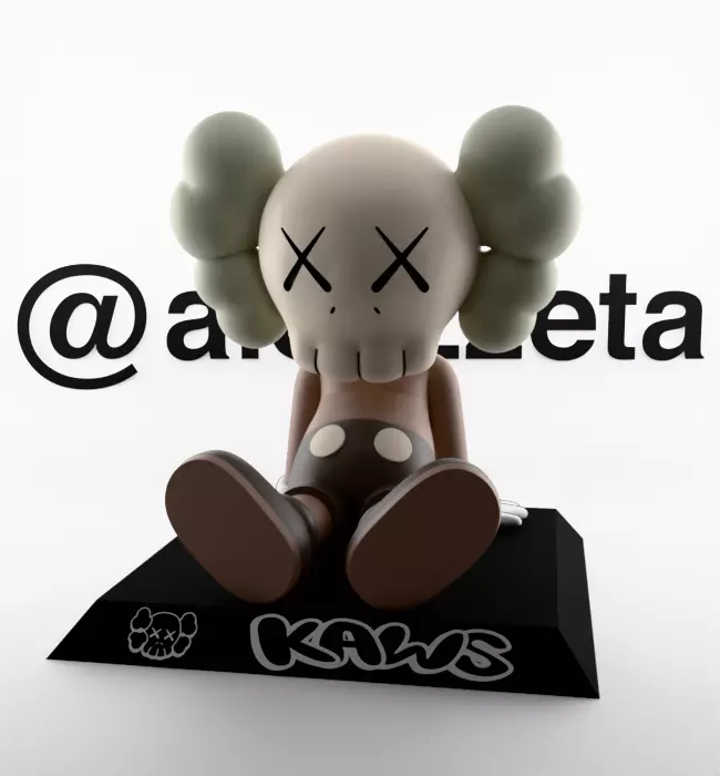 Kaws Holiday Taipei Chibi Textured Low-poly 3D model_2