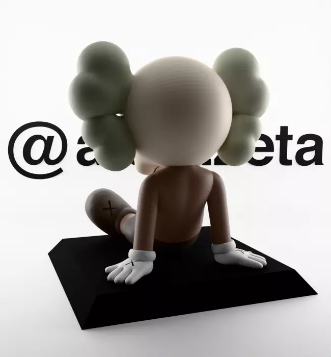Kaws Holiday Taipei Chibi Textured Low-poly 3D model_17