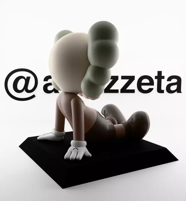 Kaws Holiday Taipei Chibi Textured Low-poly 3D model_25