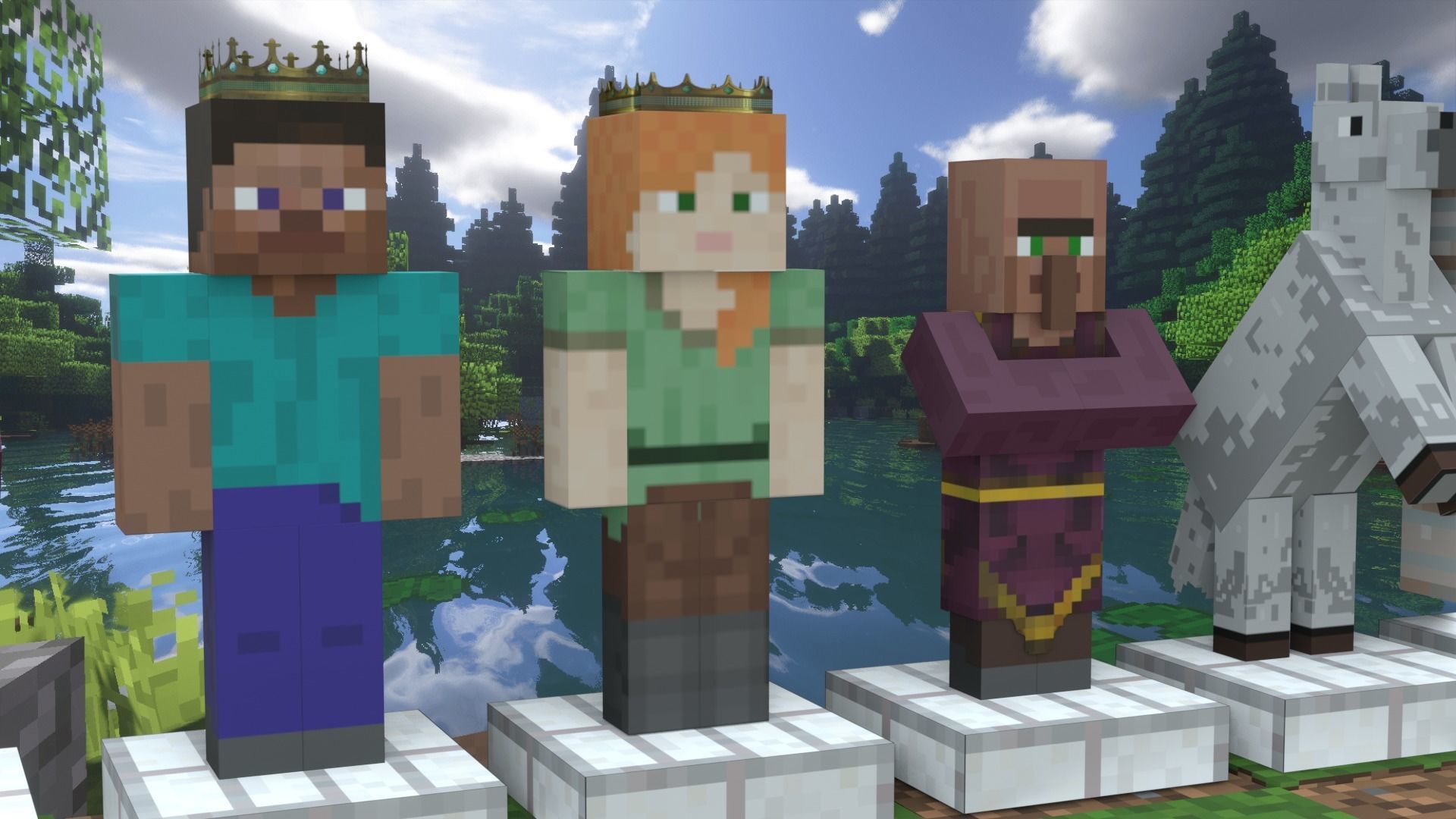 Minecraft Themed Chess Set Low-poly 3D model_8