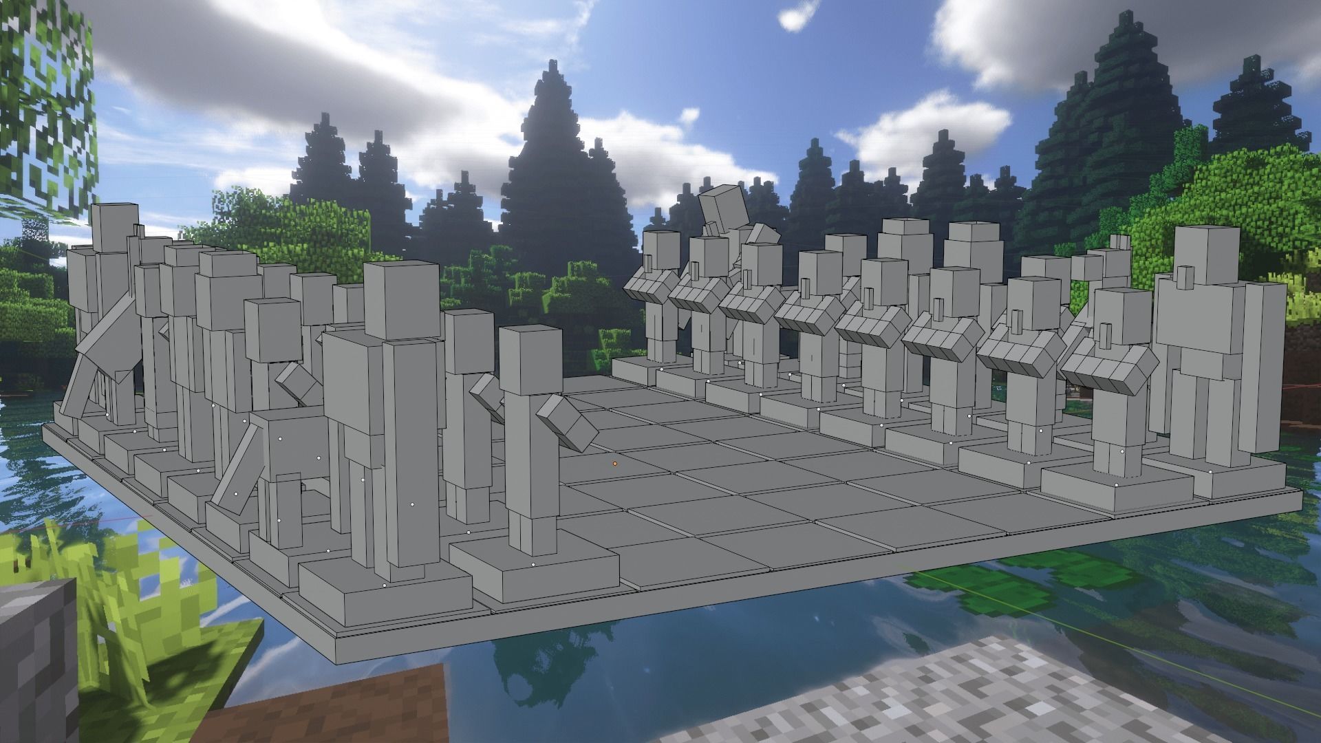 Minecraft Themed Chess Set Low-poly 3D model_9