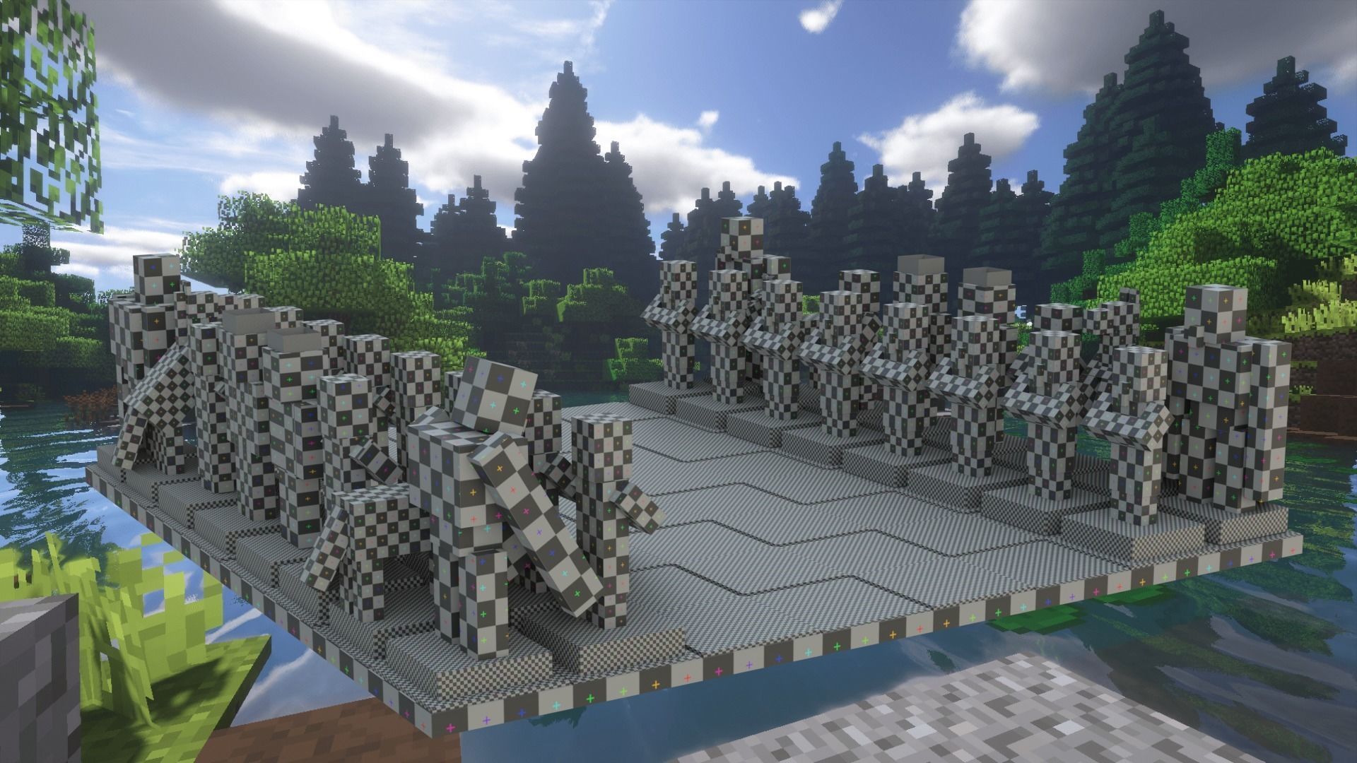 Minecraft Themed Chess Set Low-poly 3D model_11