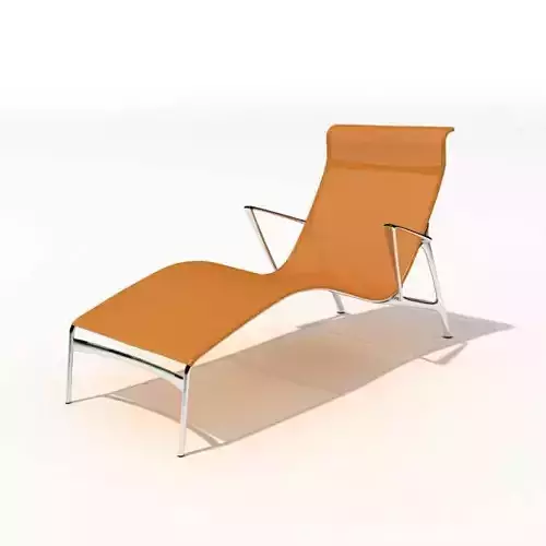 Modern Orange Metal Lounge Chair