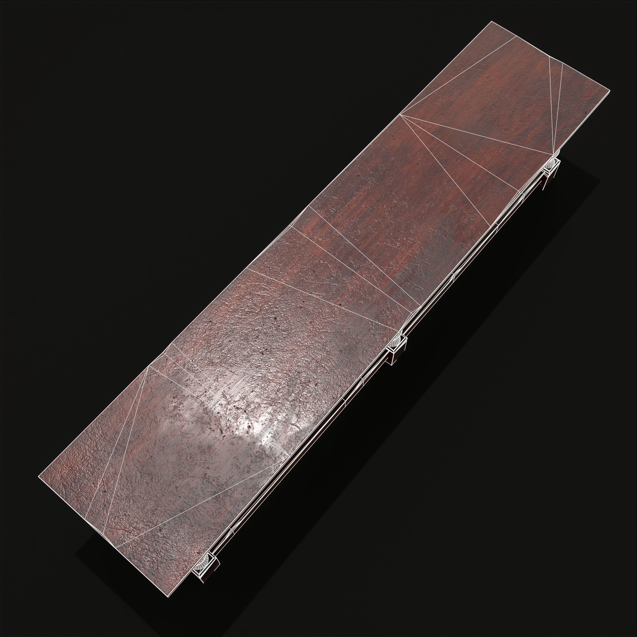 Medieval Elegant Long Dining Table  Low-poly 3D model_12