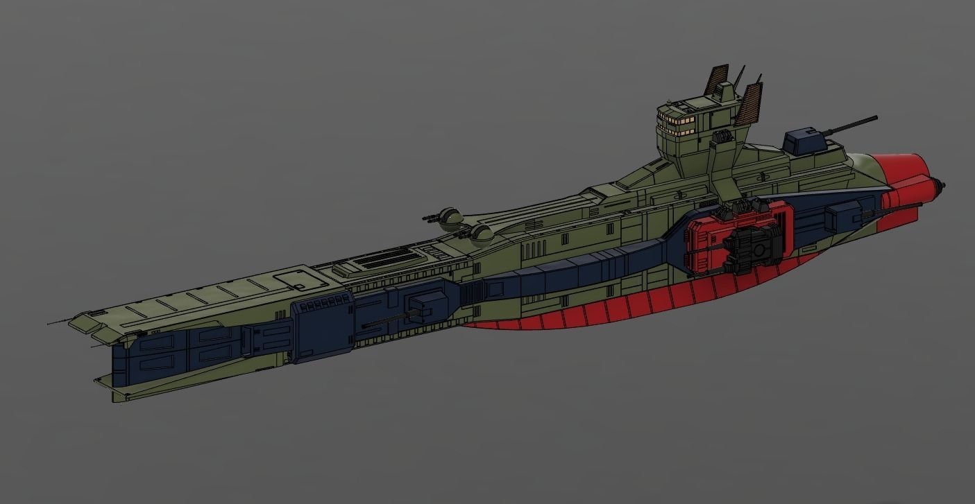 1l1700 Gundam battleship Salamis kai 3D print model_2