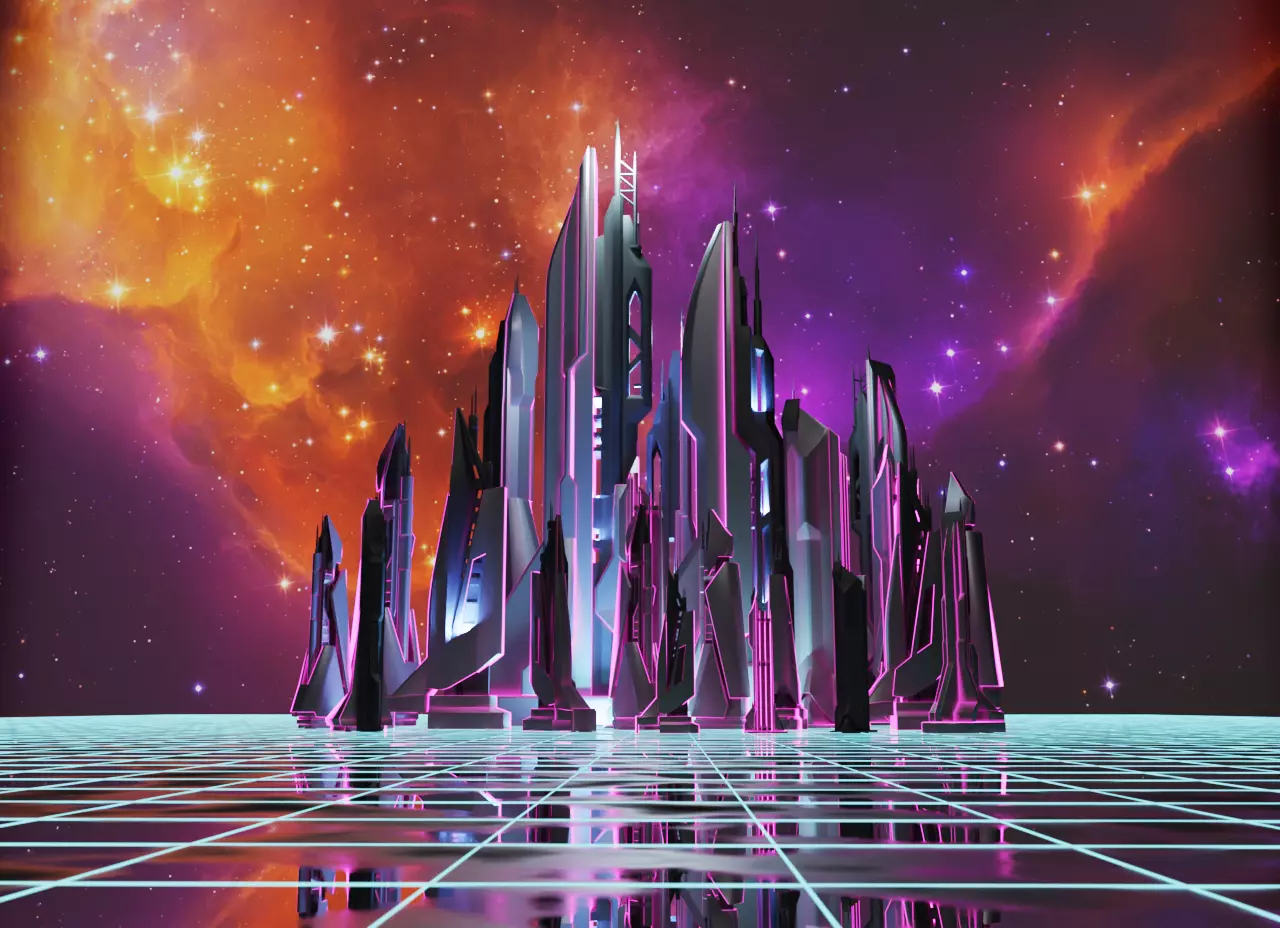 CITY SCI FI FUTURE Low-poly 3D model_0