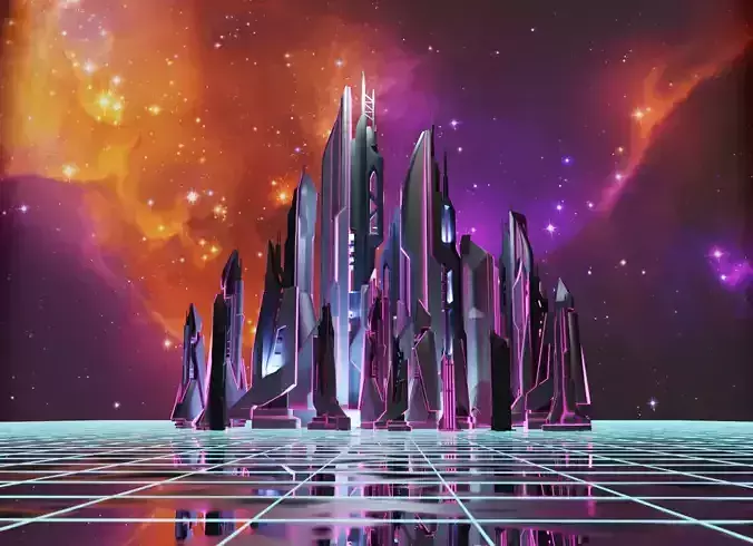 CITY SCI FI FUTURE Low-poly 3D model CITY SCI FI FUTURE Low-poly 3D model