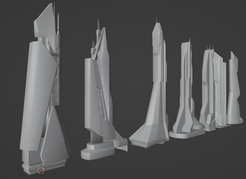CITY SCI FI FUTURE Low-poly 3D model_5