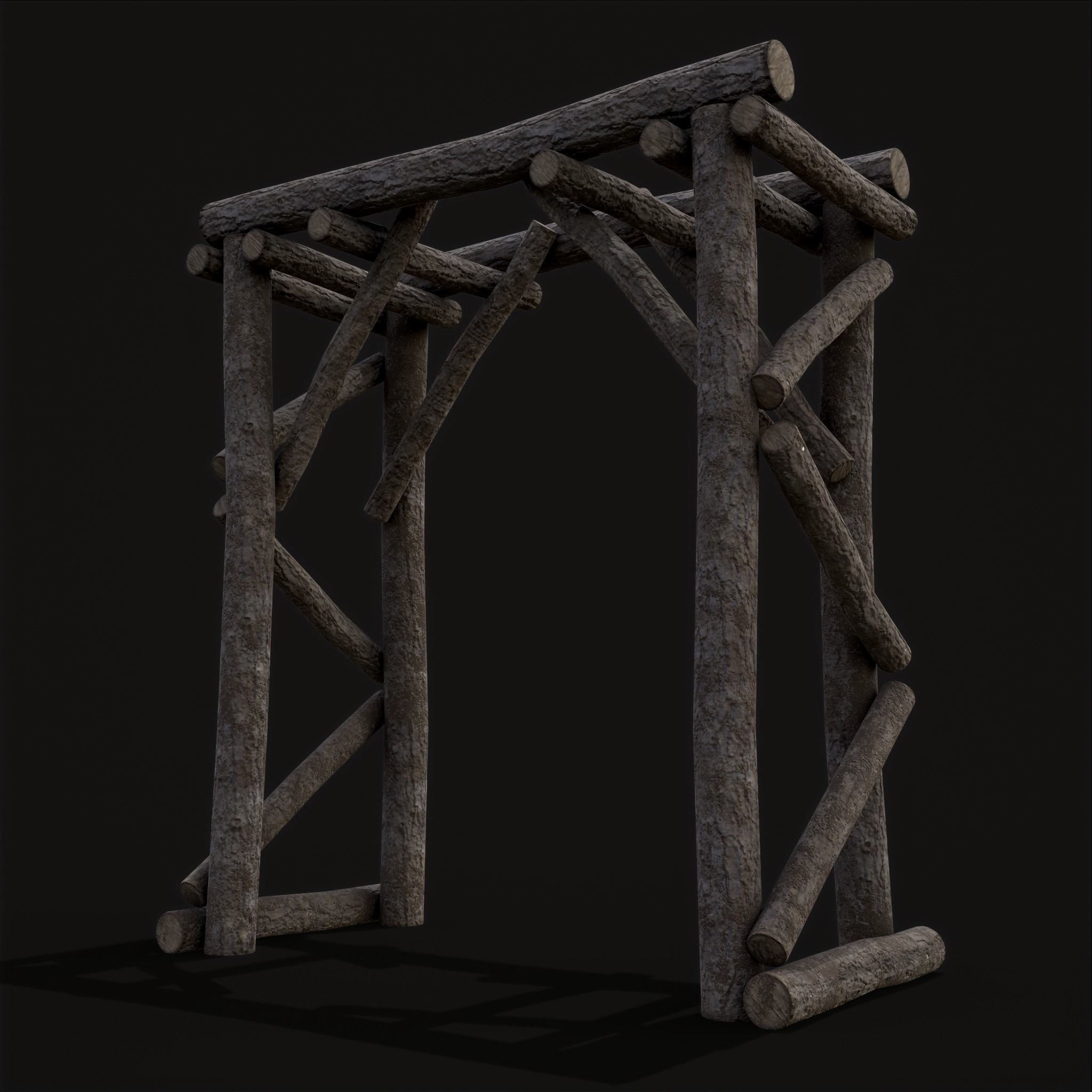 Primitive Log Archway Low-poly 3D model_25