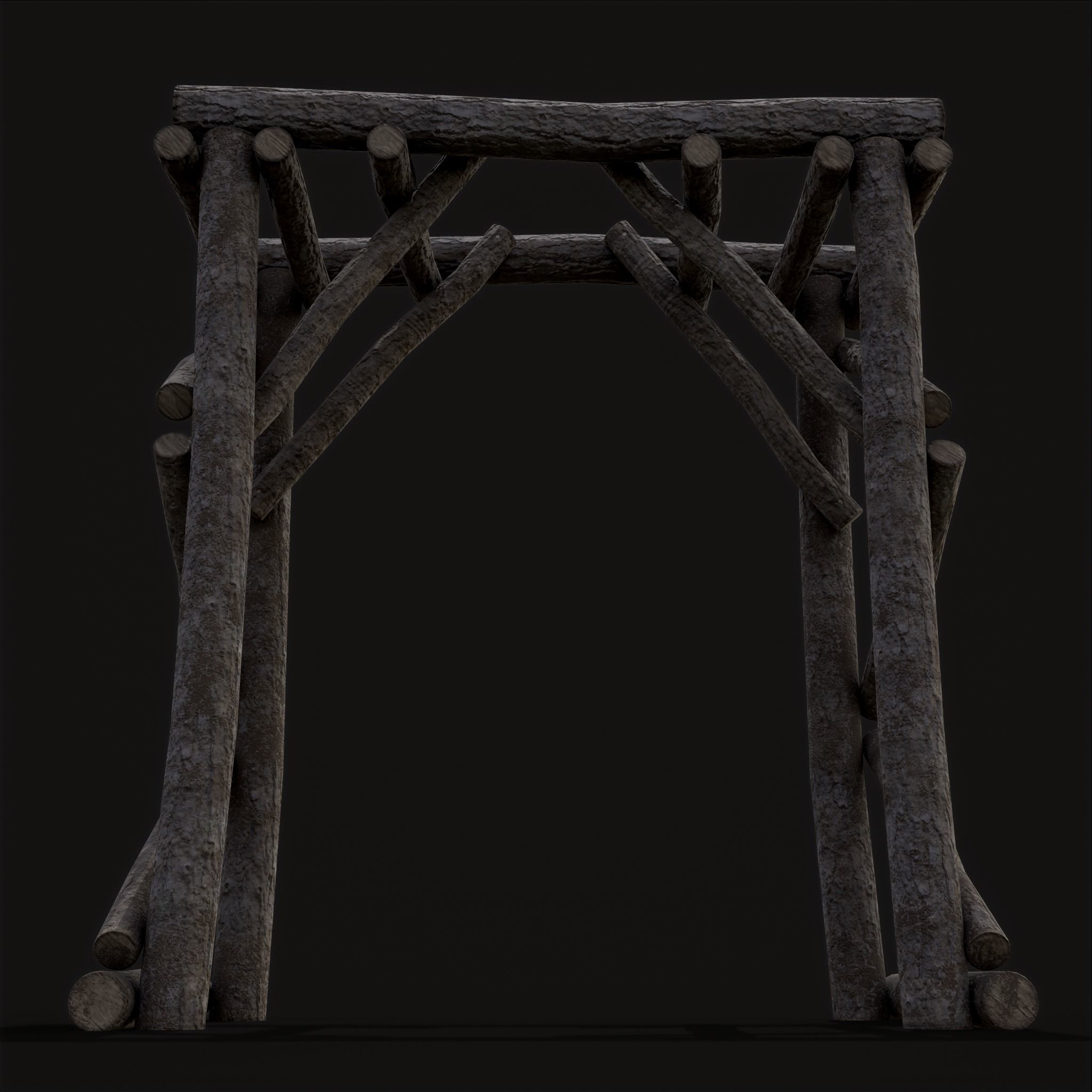 Primitive Log Archway Low-poly 3D model_21